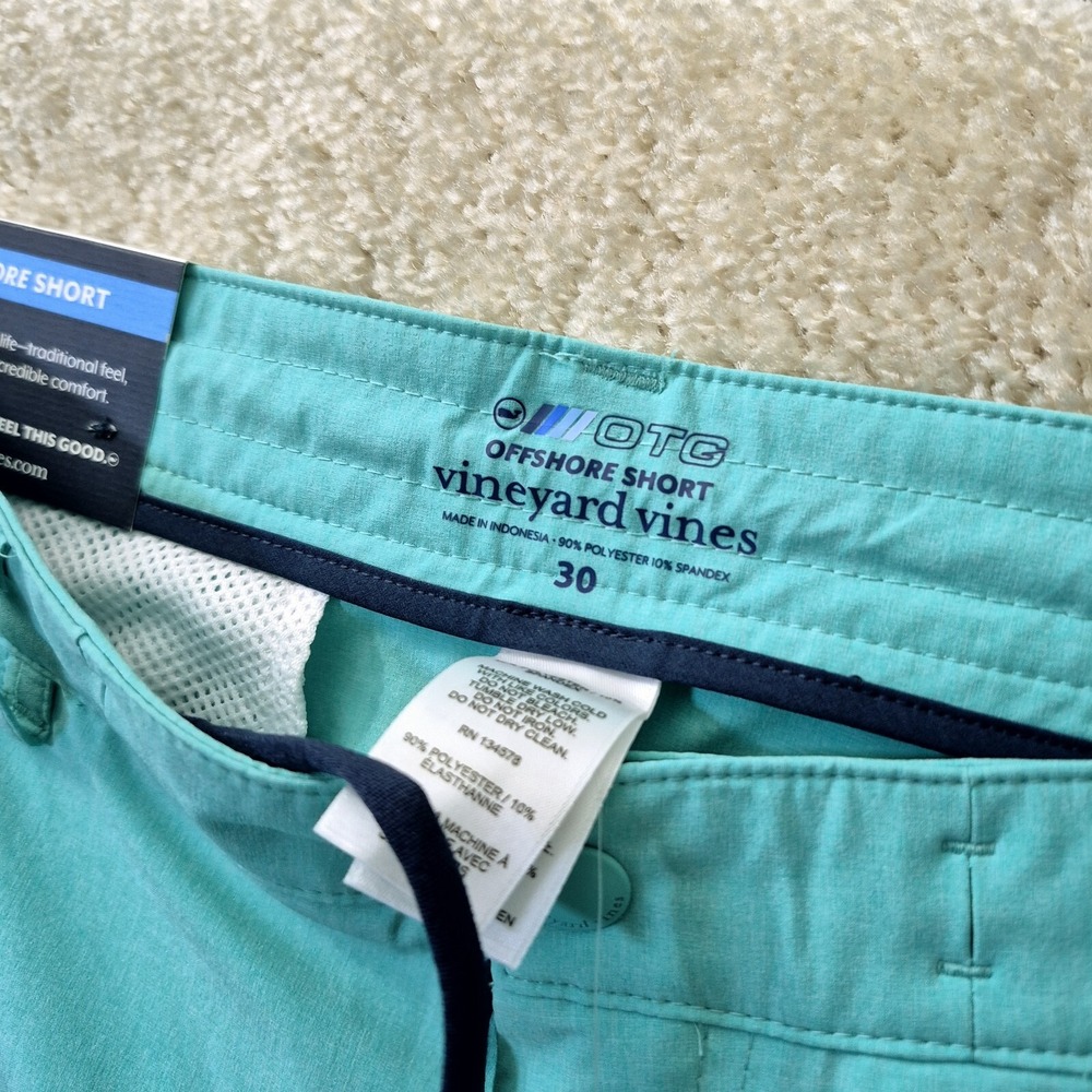 Vineyard Vines OTG Shorts Men 30 8 Inch Green Offshore Chino Hybrid Surf Stretch - Picture 3 of 10